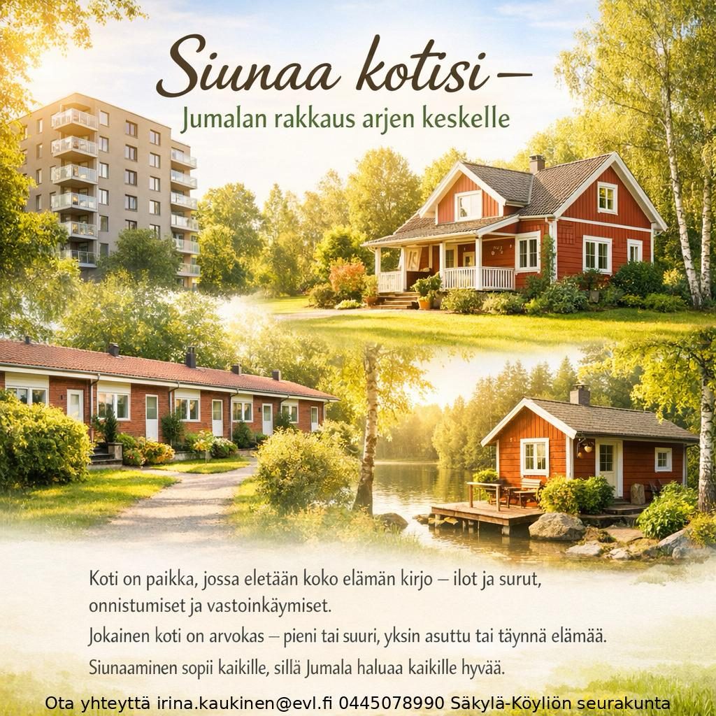 Kodin siunaaminen on aika ihanaa. Se on kuitenkin harmittavan vieraaksi jäänyt juttu, joka voisi olla vaikka osa tupareita, synttäreitä, muita perhejuhlia tai vaan osa puuduttavaa arkea. Ota yhteyttä Irina Kaukinen p.0445078990